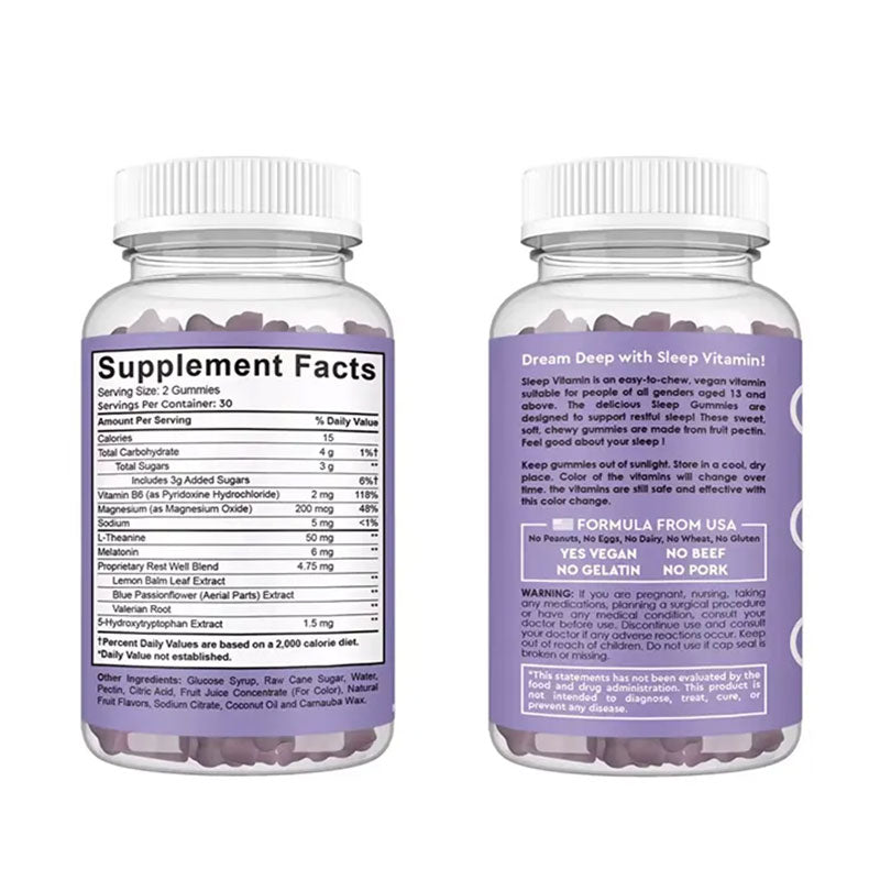 Melatonin Sleep Gummies – Grape Flavour (60 Count)