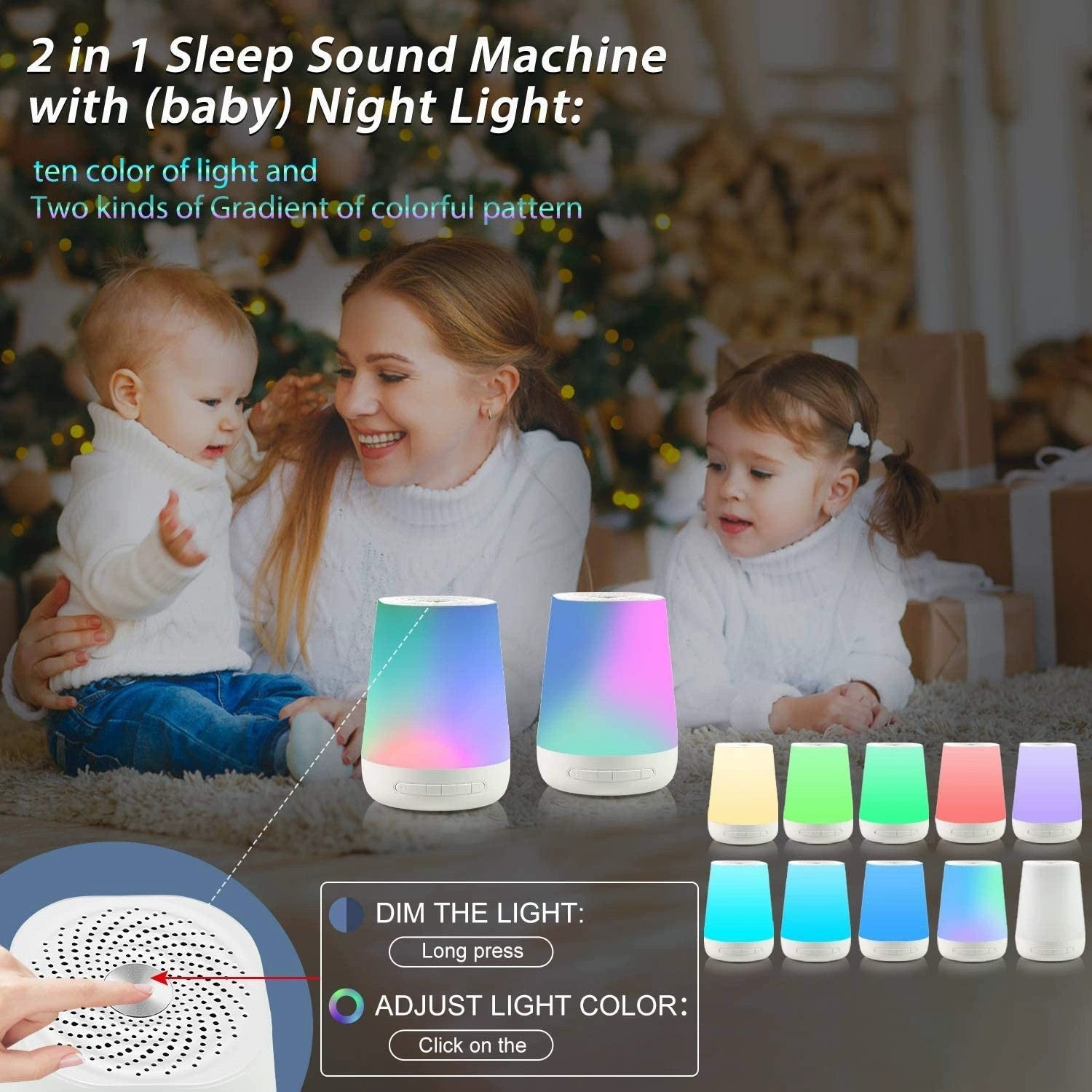 Smart White Noise Night Light for Kids – WiFi & Alexa Compatible