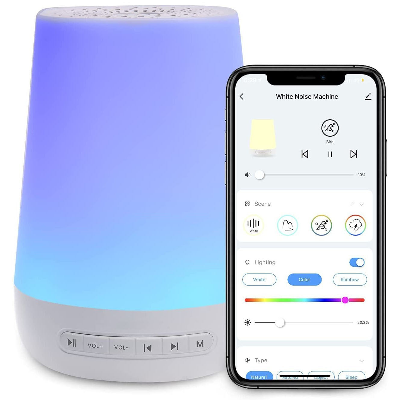 Smart White Noise Night Light for Kids – WiFi & Alexa Compatible