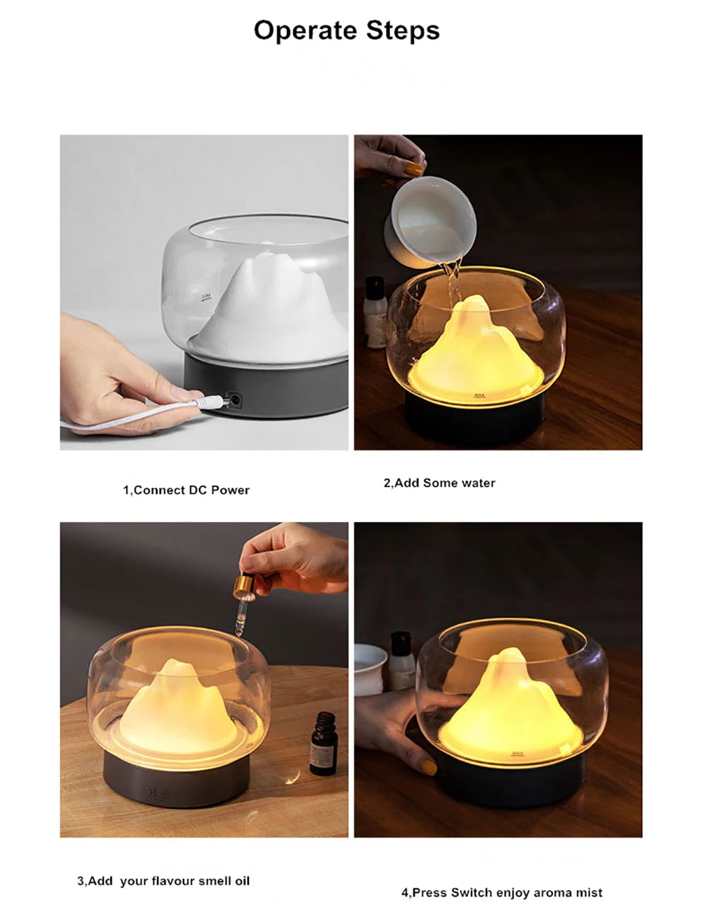 Ultrasonic Aromatherapy Diffuser & Humidifier – 400ml
